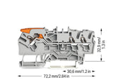 WAGO Reihenklemme 0,25-4qmm 1Etage 3kl 2102-1301 gr 24A TS35