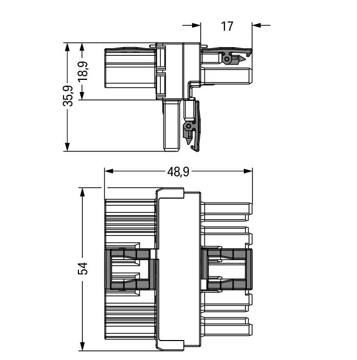 WAGO T-Verteiler PA 5Eing 5p 10Ausg 400V Serie 770 770-620 25A IP20 hfr