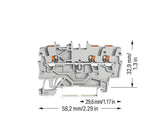 WAGO Reihenklemme 0,14-1,5qmm 1Etage 3kl 2200-1301 gr 13,5A TS35