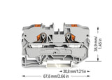 WAGO Reihenklemme 0,5-16qmm 1Etage 2kl 2210-1201 gr 57A TS35