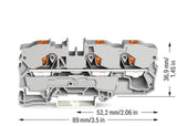 WAGO Reihenklemme 0,5-16qmm 1Etage 3kl 2210-1301 gr 57A TS35