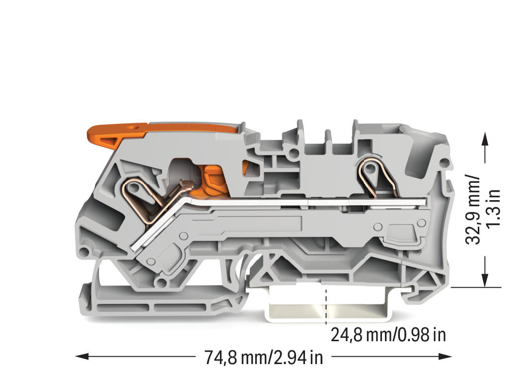 WAGO Reihenklemme 0,5-10qmm 1Etage 2kl 2106-1201 gr 41A TS35