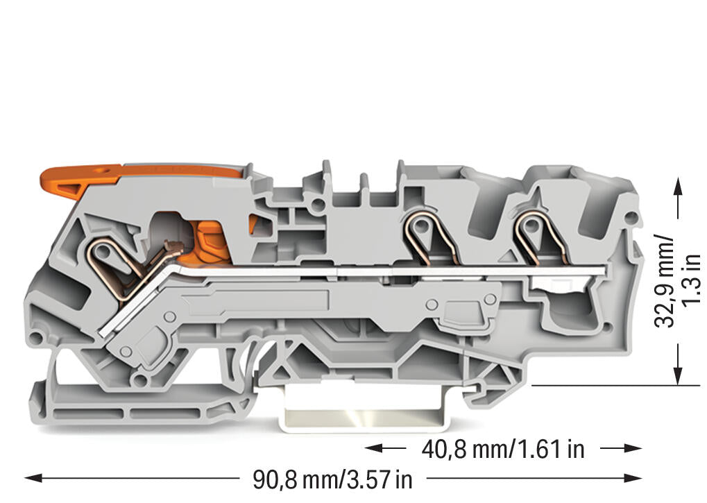 WAGO Reihenklemme 0,5-10qmm 1Etage 3kl 2106-1301 gr 41A TS35
