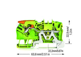 WAGO Schutzleiter-Reihenklemme 0,25-4qmm 2102-1207 gn/ge 1Etage TS35