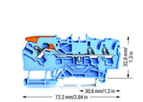 WAGO Reihenklemme 0,25-4qmm 1Etage 3kl 2102-1304 bl 24A TS35