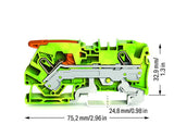 WAGO Schutzleiter-Reihenklemme 0,5-10qmm 2106-1207 gn/ge 1Etage TS35