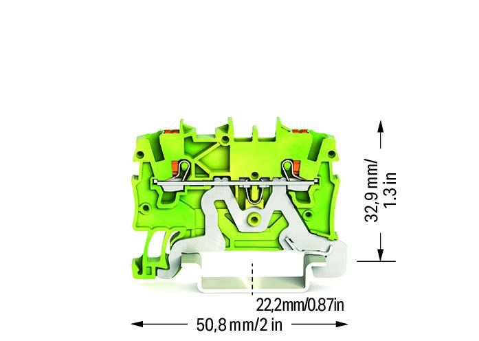 WAGO Schutzleiter-Reihenklemme gn/ge 2200-1207 0,14-1,5qmm 1Etage TS35