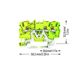 WAGO Schutzleiter-Reihenklemme gn/ge 2200-1307 0,14-1,5qmm 1Etage TS35
