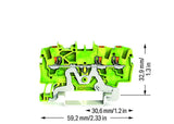 WAGO Schutzleiter-Reihenklemme gn/ge 2201-1307 0,25-2,5qmm 1Etage TS35