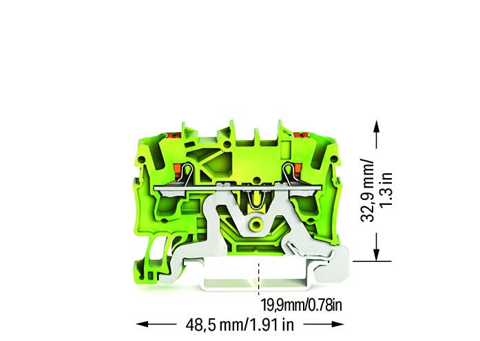 WAGO Schutzleiter-Reihenklemme 0,25-4qmm 2202-1207 gn/ge 1Etage TS35