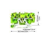 WAGO Schutzleiter-Reihenklemme 0,25-4qmm 2202-1307 gn/ge 1Etage TS35
