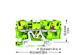 WAGO Schutzleiter-Reihenklemme 0,5-5qmm 2204-1307 gn/ge 1Etage TS35