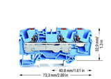 WAGO Reihenklemme 0,5-10qmm 1Etage 3kl 2206-1304 bl 41A TS35