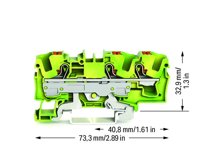 WAGO Schutzleiter-Reihenklemme 0,5-10qmm 2206-1307 gn/ge 1Etage TS35