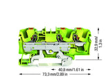 WAGO Schutzleiter-Reihenklemme 0,5-10qmm 2206-1307 gn/ge 1Etage TS35