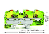 WAGO Schutzleiter-Reihenklemme 0,5-16qmm 2216-1307 gn/ge 1Etage TS35