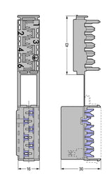 WAGO Verbindungsklemme 0,75-1,5qmm 10A Serie 730 730-106 6p Thermopl 16mm gr