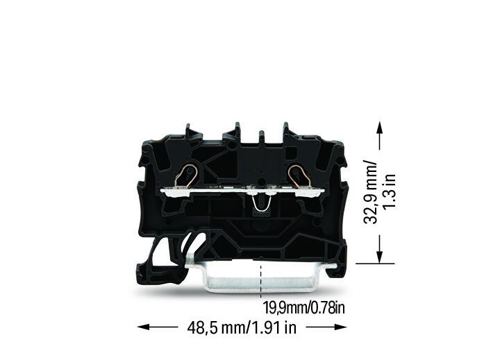 WAGO Reihenklemme 1Etage 2kl sw 18A TS35 Serie 2001 2001-1205