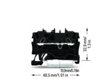 WAGO Reihenklemme 1Etage 2kl sw 18A TS35 Serie 2001 2001-1205