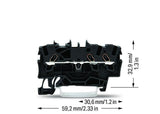 WAGO Reihenklemme 0,25-2,5qmm 1Etage 3kl Serie 2001 2001-1305 sw 18A TS35