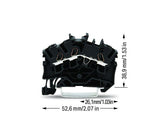 WAGO Reihenklemme 1Etage 3kl sw 24A TS35 Serie 2002 2002-6305