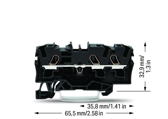 WAGO Reihenklemme 1Etage 3kl sw 32A TS35 Serie 2004 2004-1305