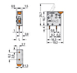 WAGO Printklemme 1f 1re gr RM=5 0,2-4qmm Serie 2604 2604-1101 Federzug/Löt