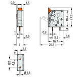 WAGO Printklemme 1f 1re gr RM=5 0,2-4qmm Serie 2604 2604-3101 Federzug/Löt