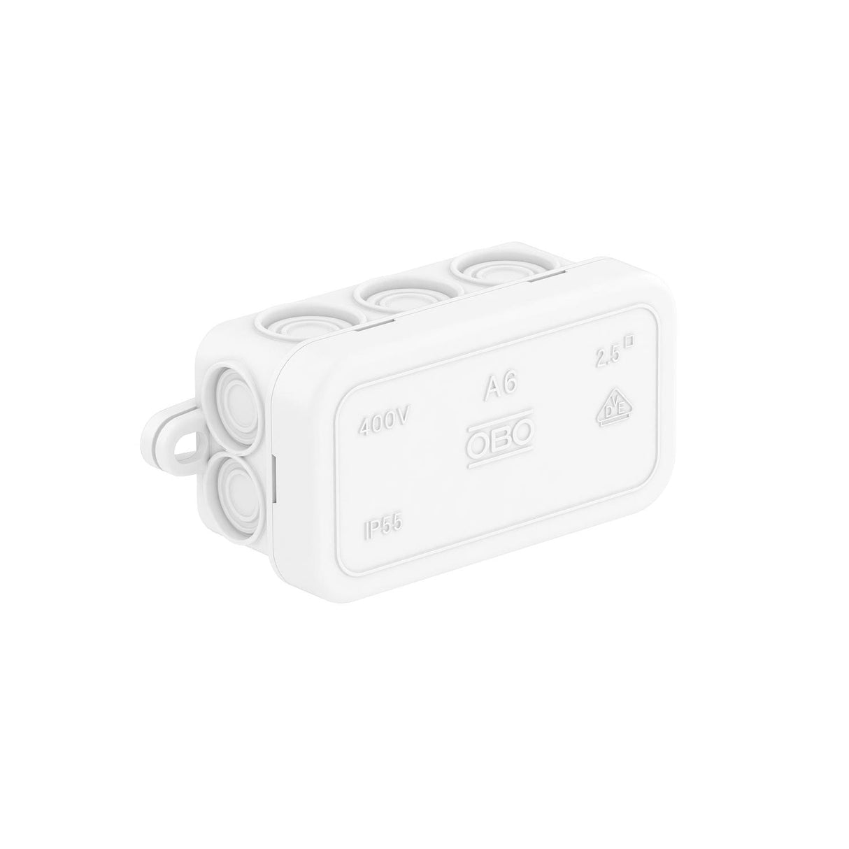 BETTERMANN Abzweigdose IP55 2,5qmm Kst A 6 HF RW 80x43x34mm quadrat Wand/Decke