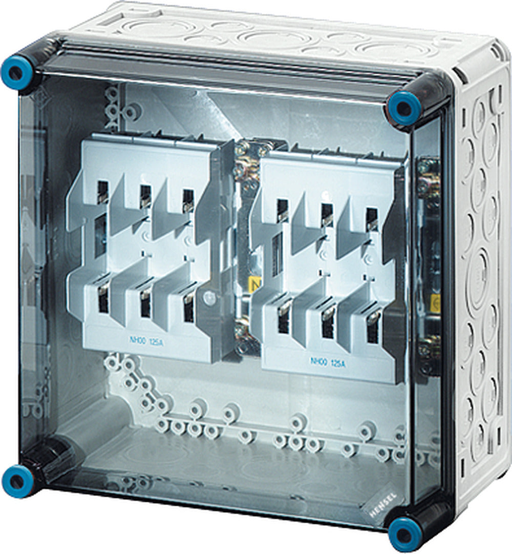 HENSEL Sicherungsgehäuse 125A IP65 NH00 Mi 4250 uni Kst m.transpDeckel AnbMögl