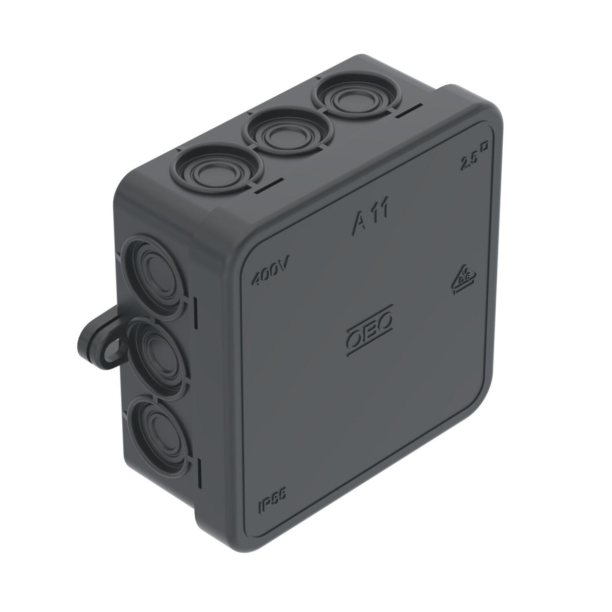 BETTERMANN Abzweigdose IP55 2,5qmm Kst A11 HF SW 85x85x40mm quadrat Wand/Decke