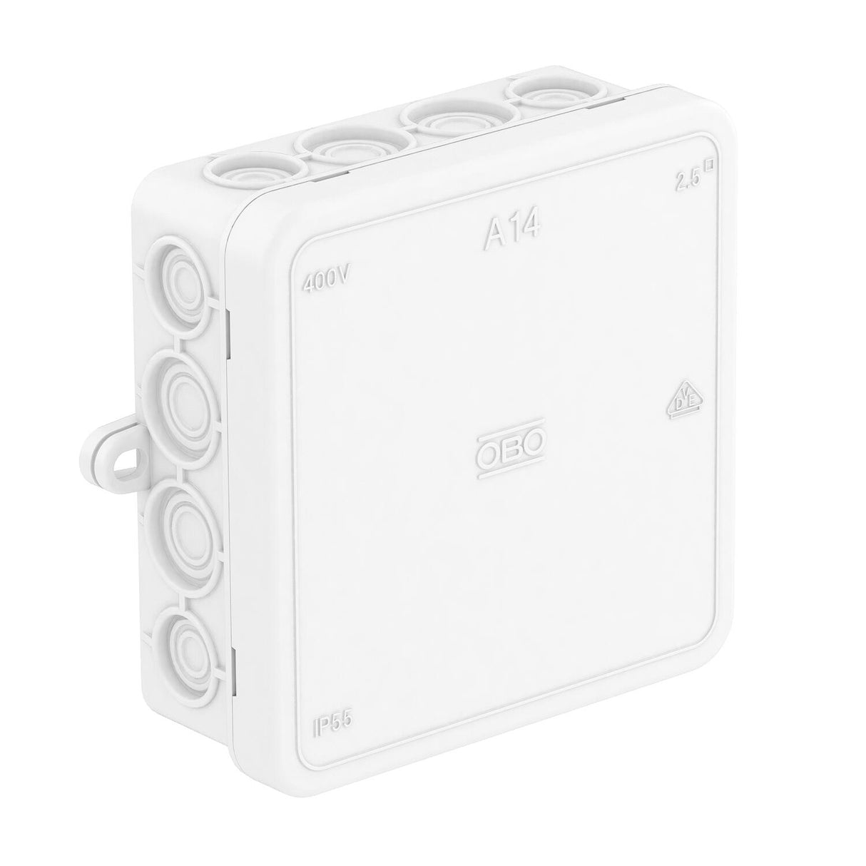 BETTERMANN Abzweigdose IP55 2,5qmm Kst A 14 HF RW 100x100x40mm quadrat hfr