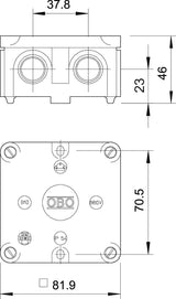 BETTERMANN Abzweigdose IP54 2,5qmm Kst B 9 B M 81,9x81,9x46mm quadrat hfr