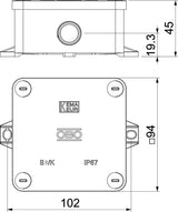 BETTERMANN Abzweigdose IP67 94x94x45mm B 9 K M quadrat Wand/Decke Kst hfr