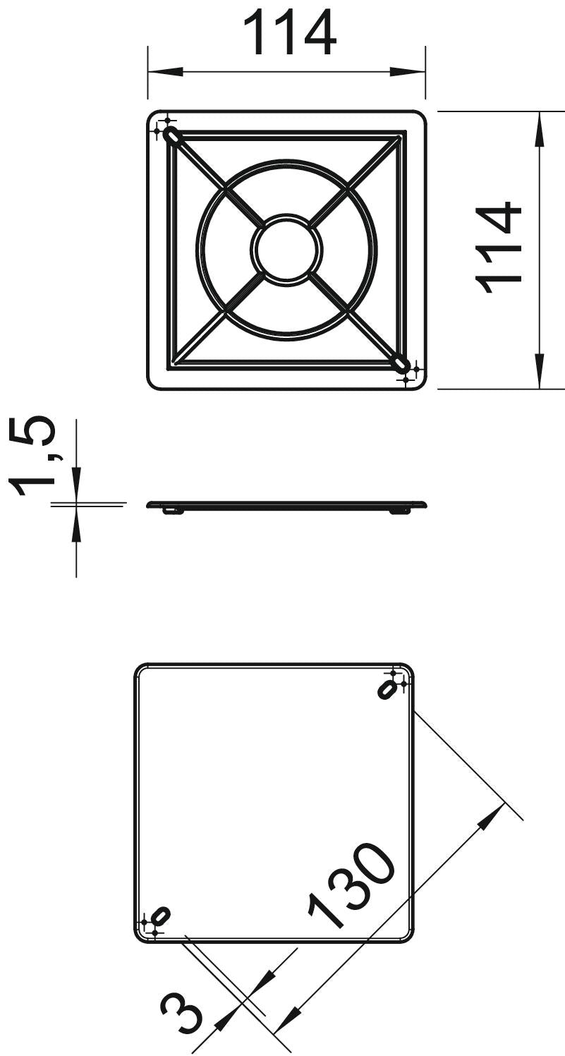 BETTERMANN Schraubdeckel Kst hfr UV 100 D 114x114x1,5mm Schraubdeckel