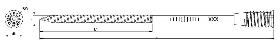 K2 RDS-CA Distanzschraube 10 x 270 mm