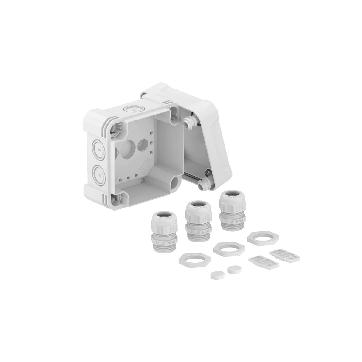 BETTERMANN Abzweigdose IP67 4qmm quadrat X04 G M25 LGR 102x102x60mm Wand/Decke