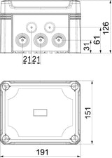 BETTERMANN Abzweigdose Tragschiene IP67 X10 R LGR-TR 10qmm 177x137x110mm Kst