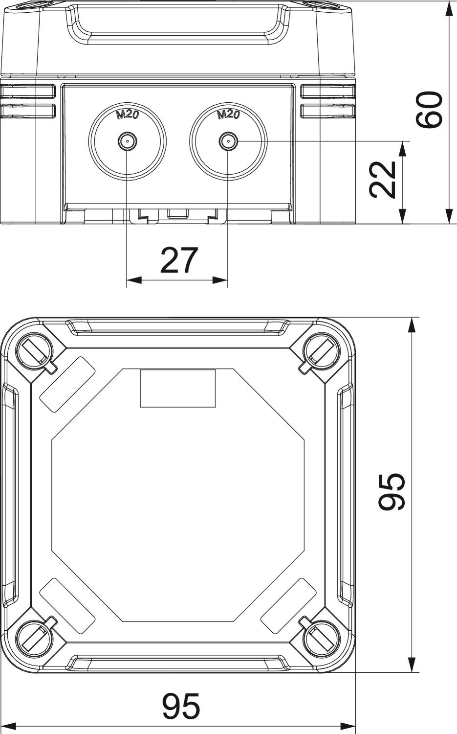 BETTERMANN Abzweigdose Klemme IP67 Kst X01 T LGR 1,5qmm 85x85x45mm quadrat hfr