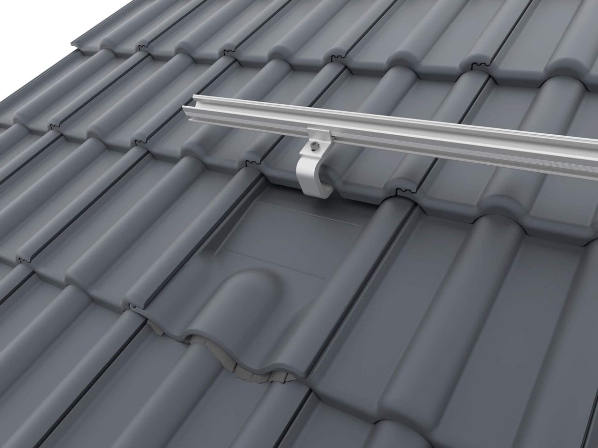 K2 4Tile Metallersatzziegel, grau