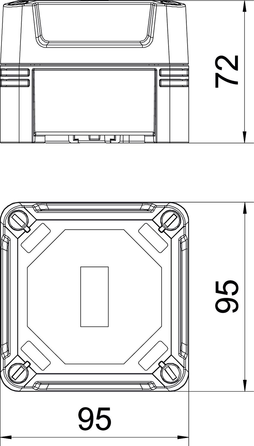 BETTERMANN Leergehäuse Kst IP67 geschl X02C LGR B95xH95xT72mm