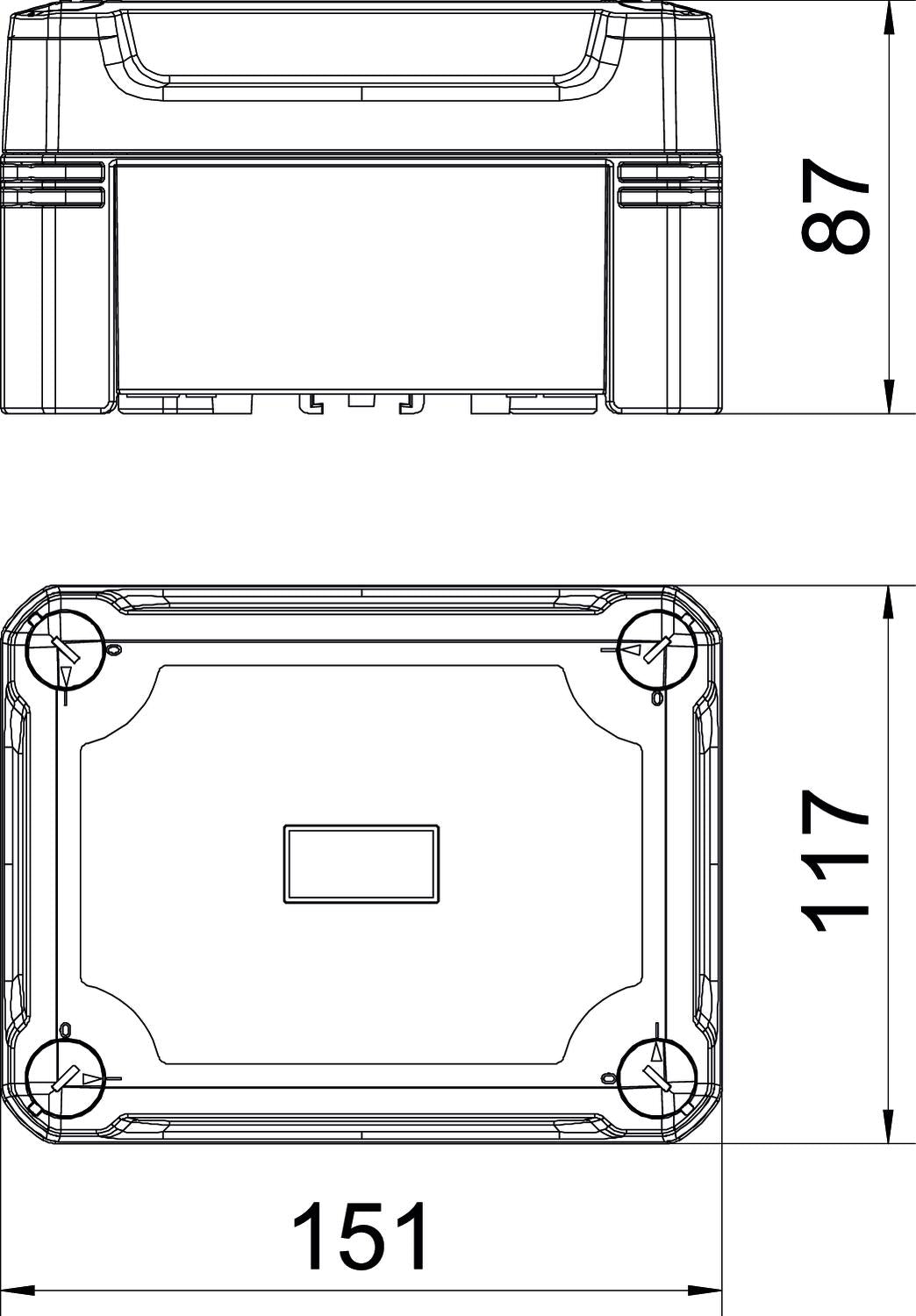 BETTERMANN Leergehäuse Kst IP67 geschl X06C LGR B167xH87xT151mm