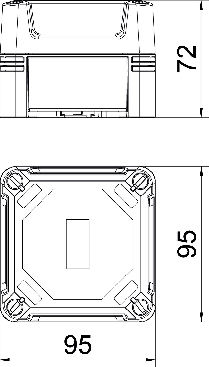 BETTERMANN Leergehäuse Kst IP67 geschl X02C LGR-TR B95xH95xT72mm