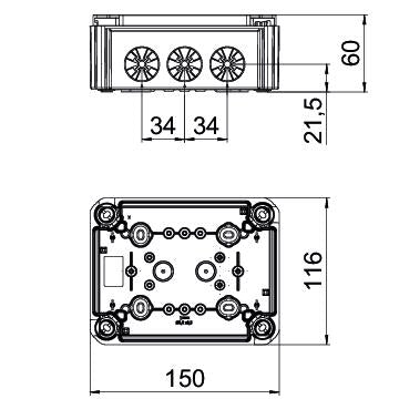 BETTERMANN Abzweigdose IP30 10qmm Kst UT01 150x116x62mm rechteck Wand/Decke