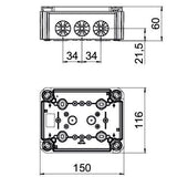 BETTERMANN Abzweigdose IP30 10qmm Kst UT01 150x116x62mm rechteck Wand/Decke