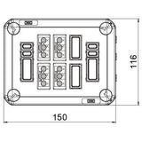 BETTERMANN Deckel/Steckdose AP IP30 lgr D01 4x3p WD(2+2) 150x116x60mm schraub