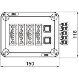 BETTERMANN Deckel/Steckdose AP IP30 lgr D02 4x5p WD 150x116x60mm schraub