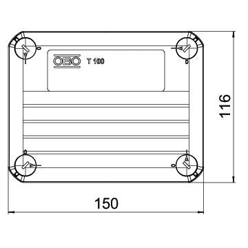 BETTERMANN Blinddeckel AP IP66 schraub D06 150x116x22mm lgr rechteck