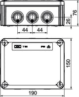 BETTERMANN Abzweigdose IP66 16qmm Kst T 160 M32 190x150x77mm rechteck hfr