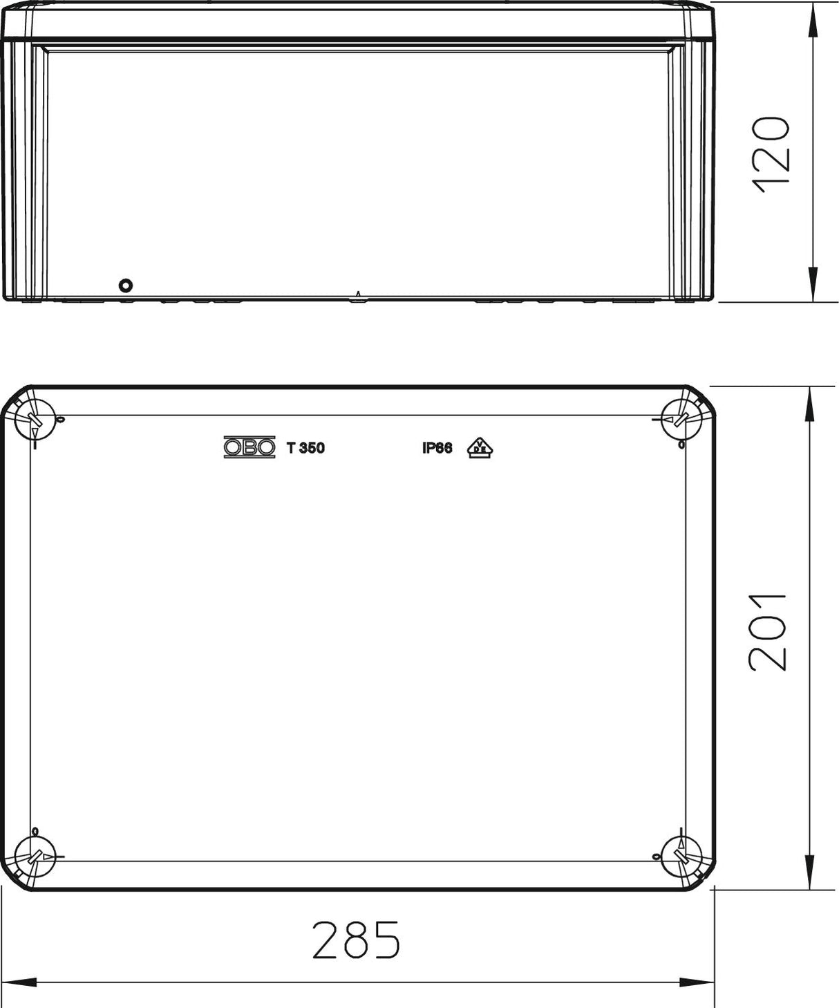BETTERMANN Abzweigdose IP66 35qmm Kst T 350 OE 285x201x120mm rechteck hfr